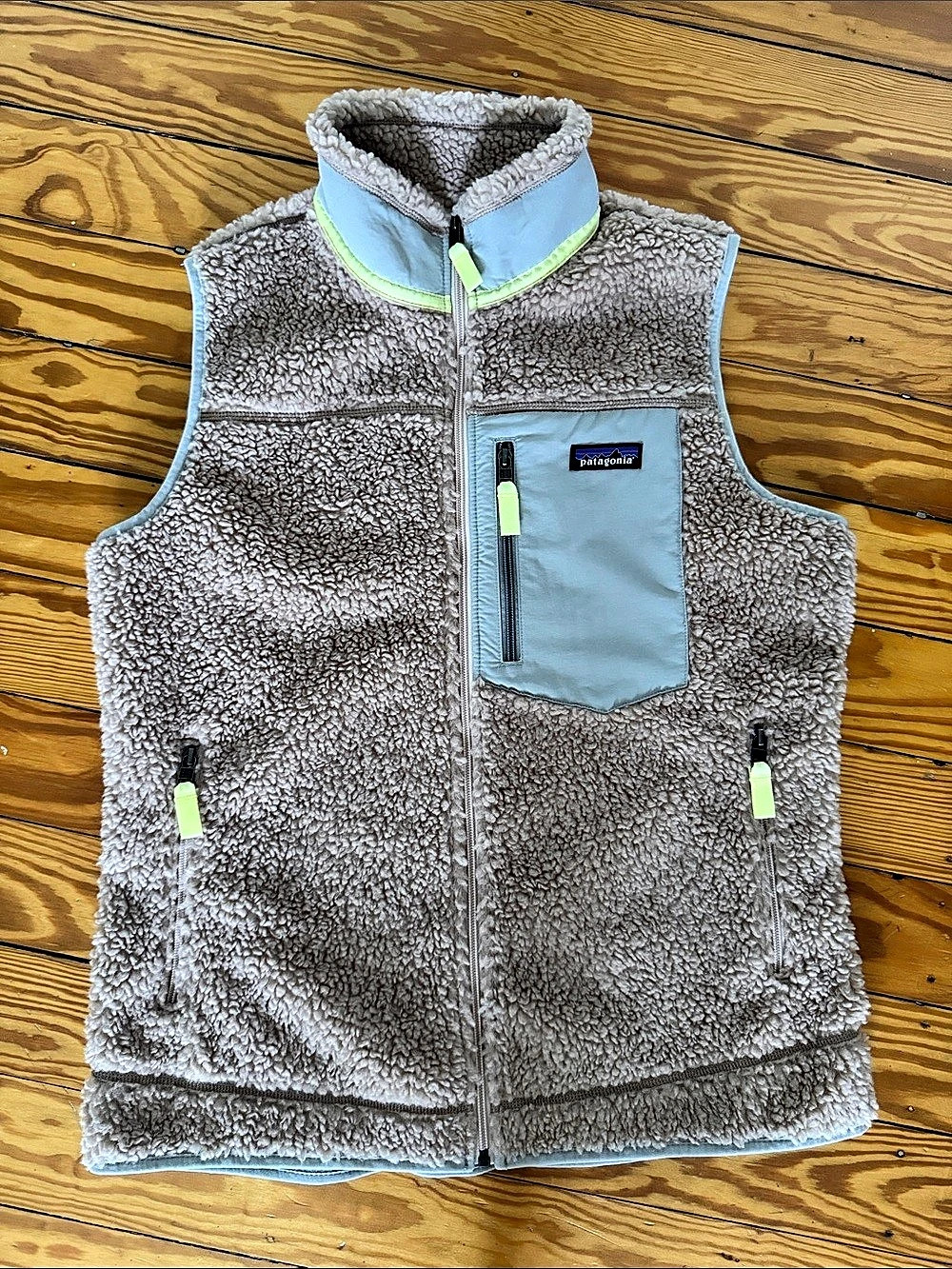 Patagonia Retro-X Vest Fleece Brown & Blue Large Like New